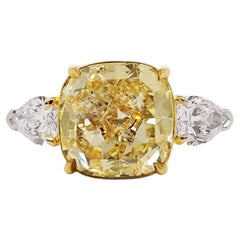Scarselli, bague de fiançailles en diamant jaune fantaisie de 5 carats