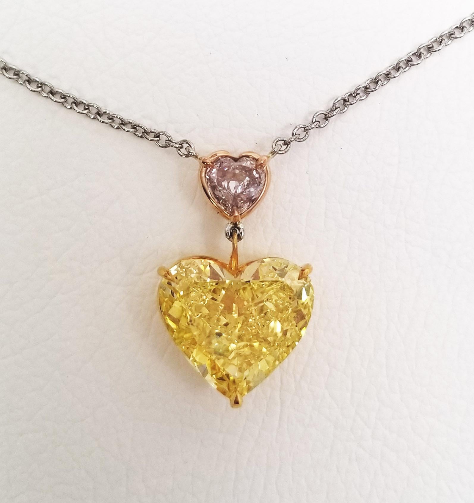yellow diamond heart necklace