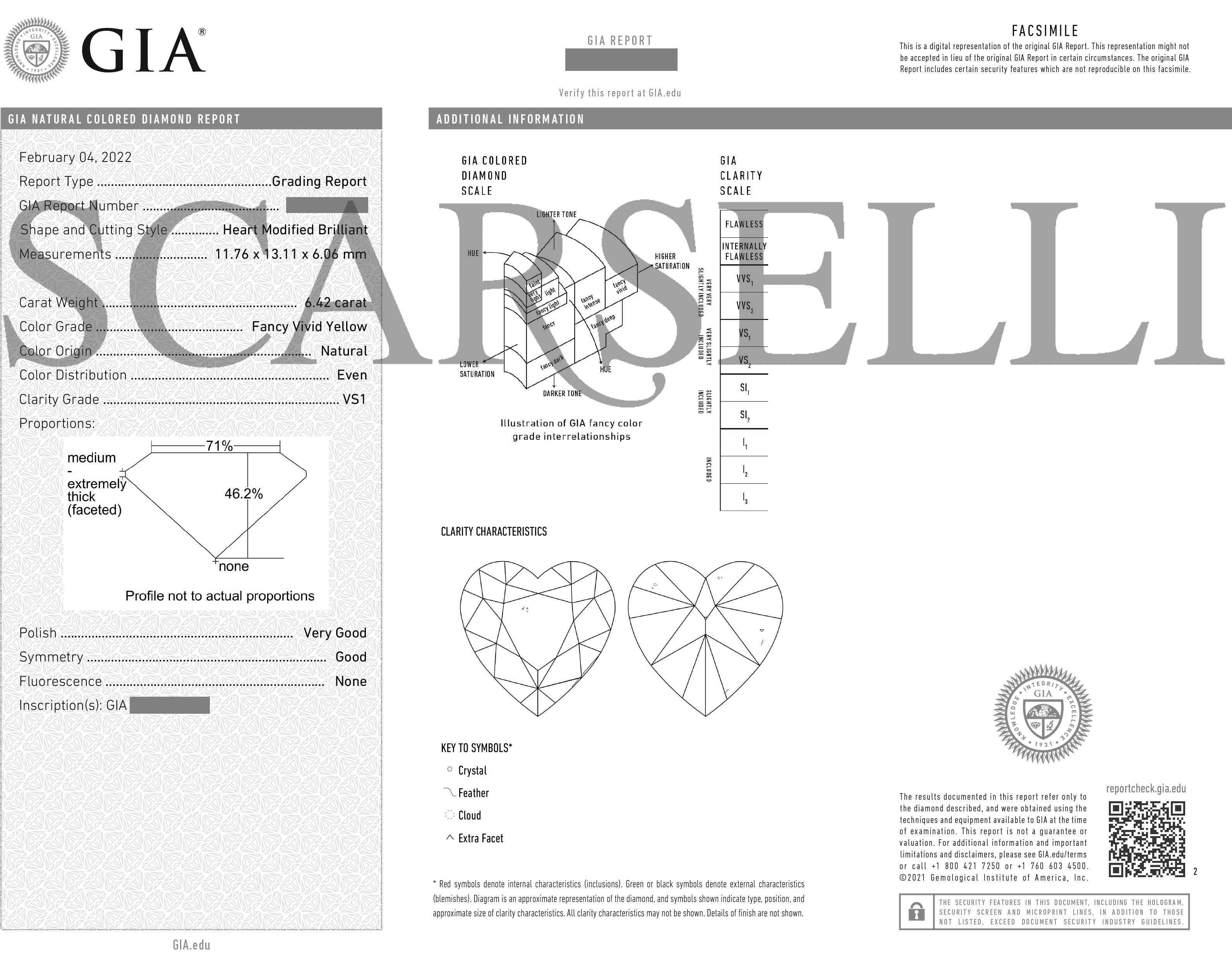 SCARSELLI 6 Karat Fancy Vivid Gelbes Diamant-Halsband GIA zertifiziert im Angebot 1