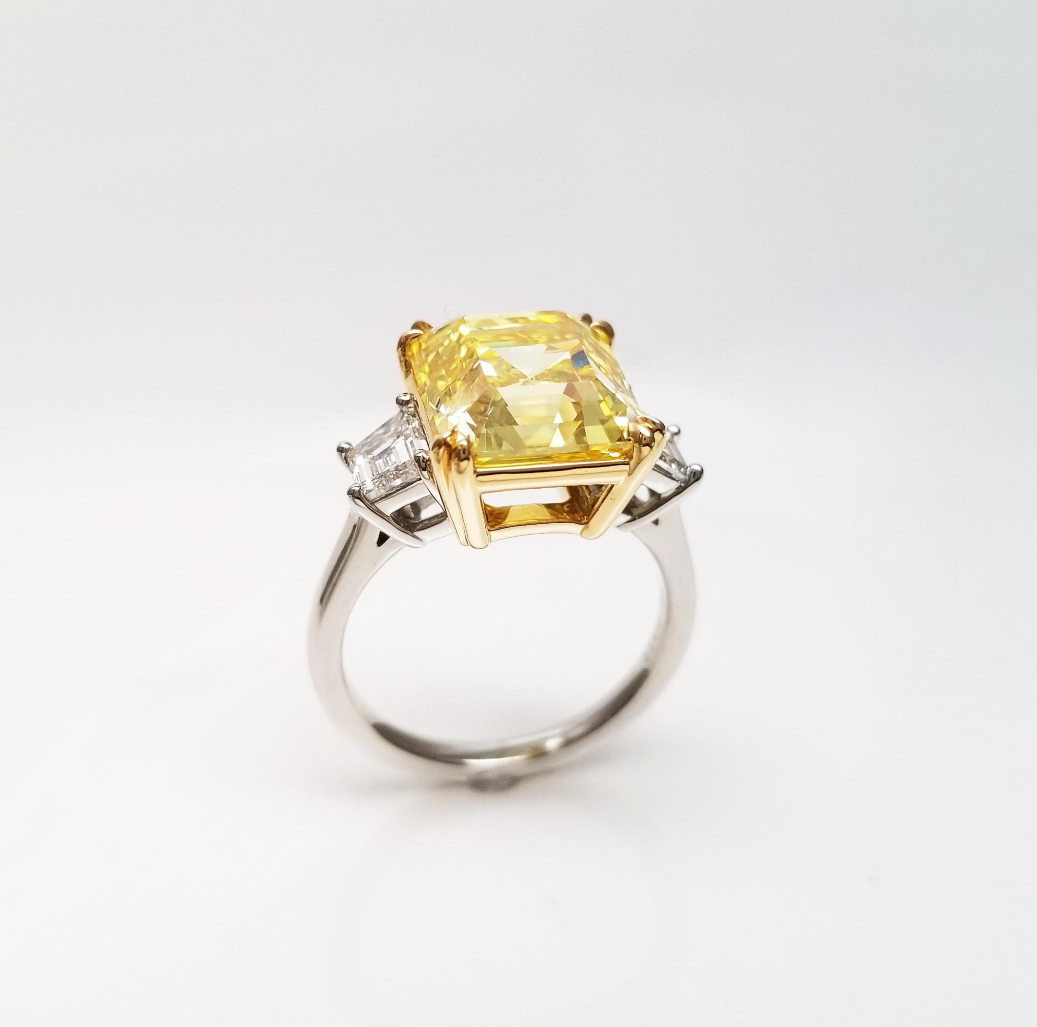 6 carat yellow diamond ring