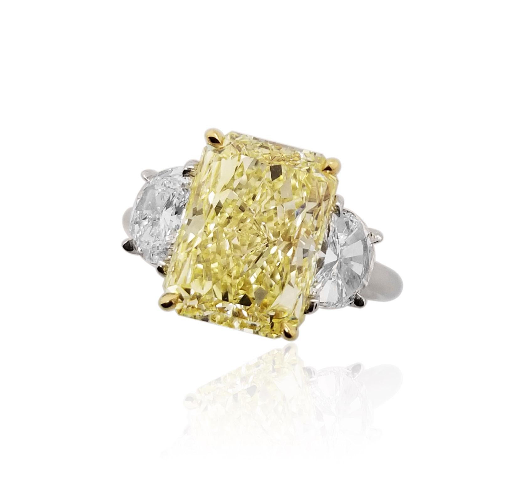 Women's Scarselli 6 Carat Fancy Yellow Diamond Engagement Ring GIA