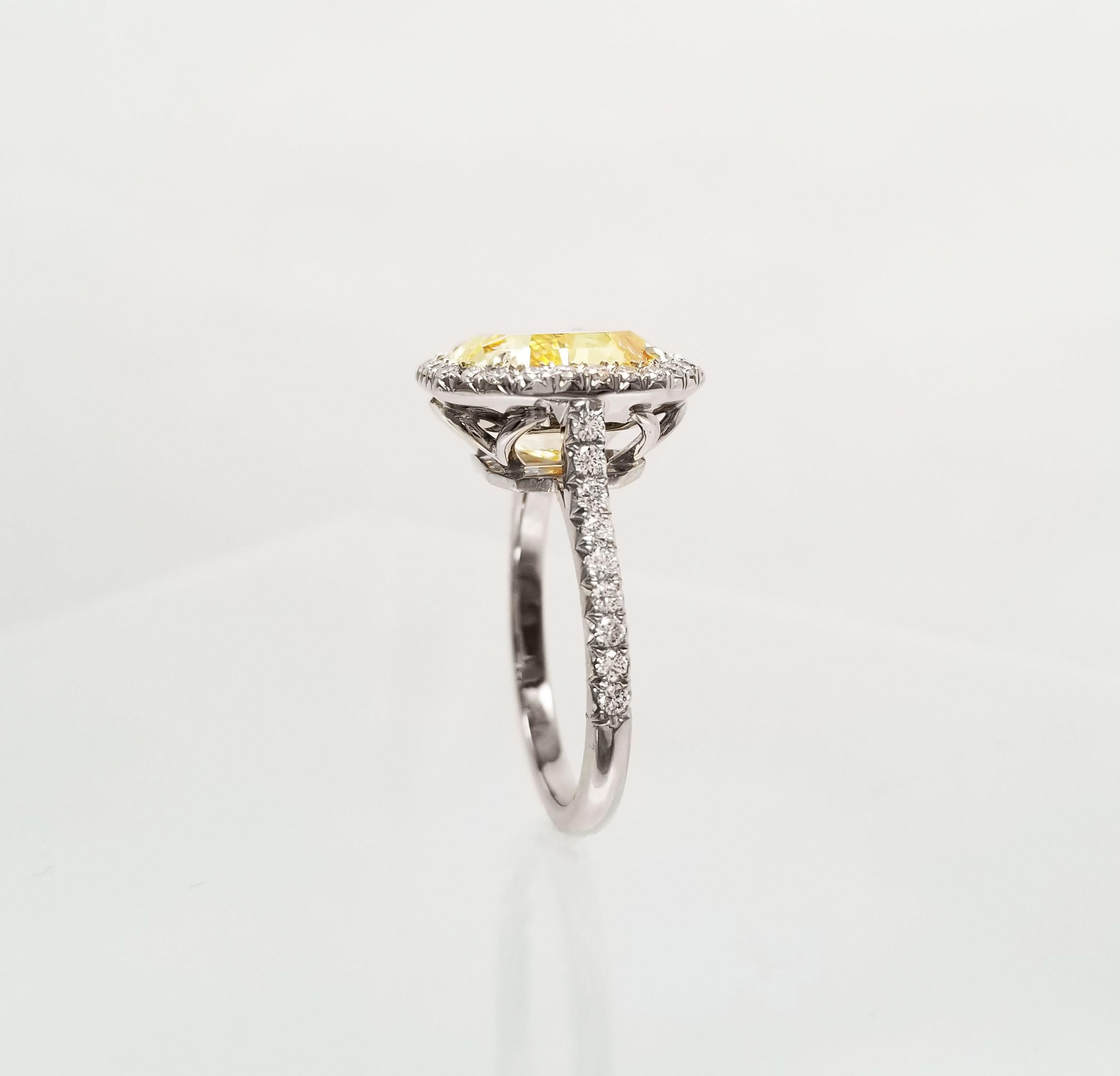 Scarselli 6 Karat Ausgefallener gelber Fancy-Diamantring aus Platin im Zustand „Neu“ im Angebot in New York, NY