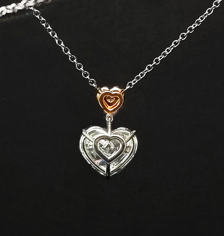 heart shape diamond heart solitaire pendant