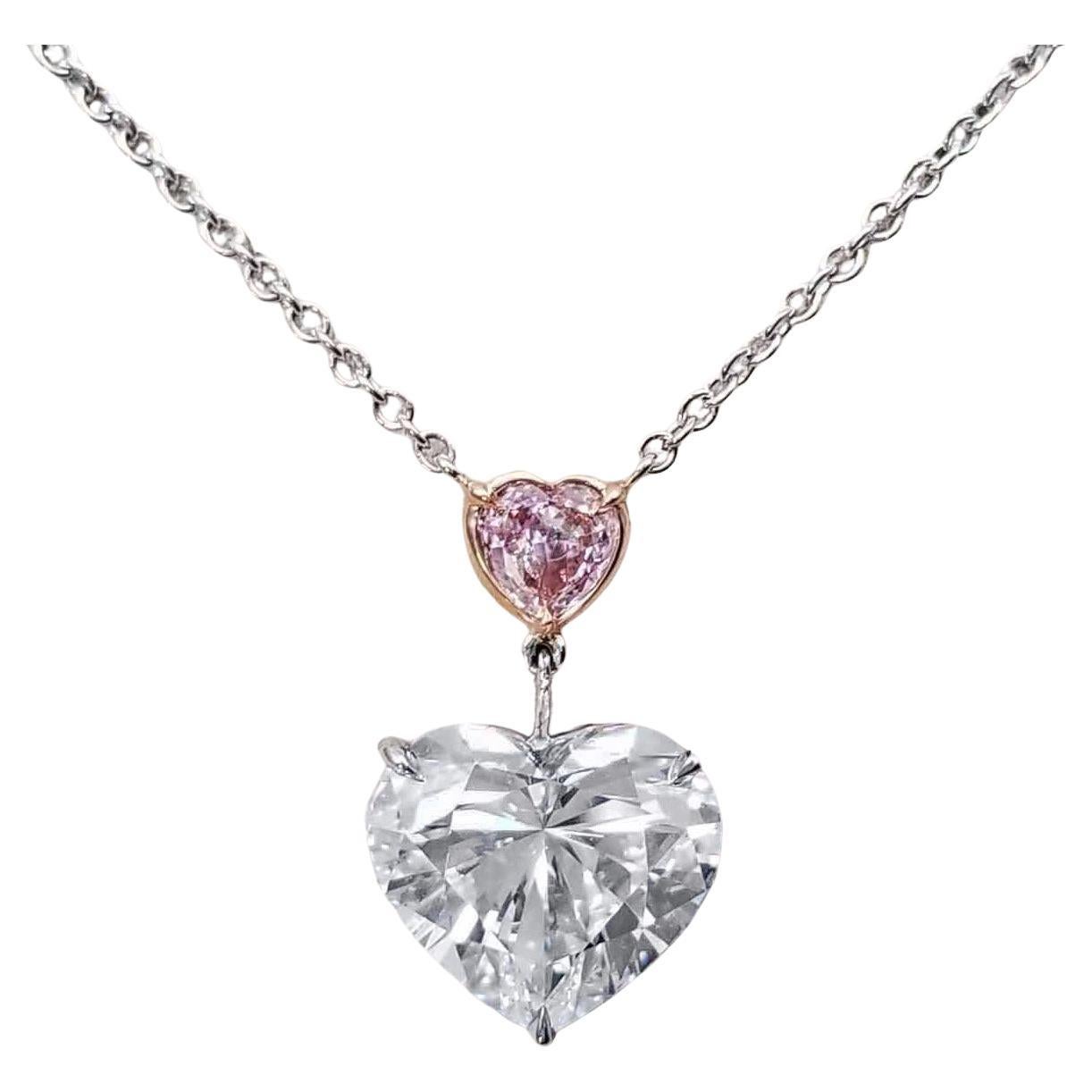 SCARSELLI 7 Carat White Heart Diamond Necklace GIA Certified