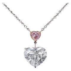 SCARSELLI 7 Carat White Heart Diamond Necklace GIA Certified