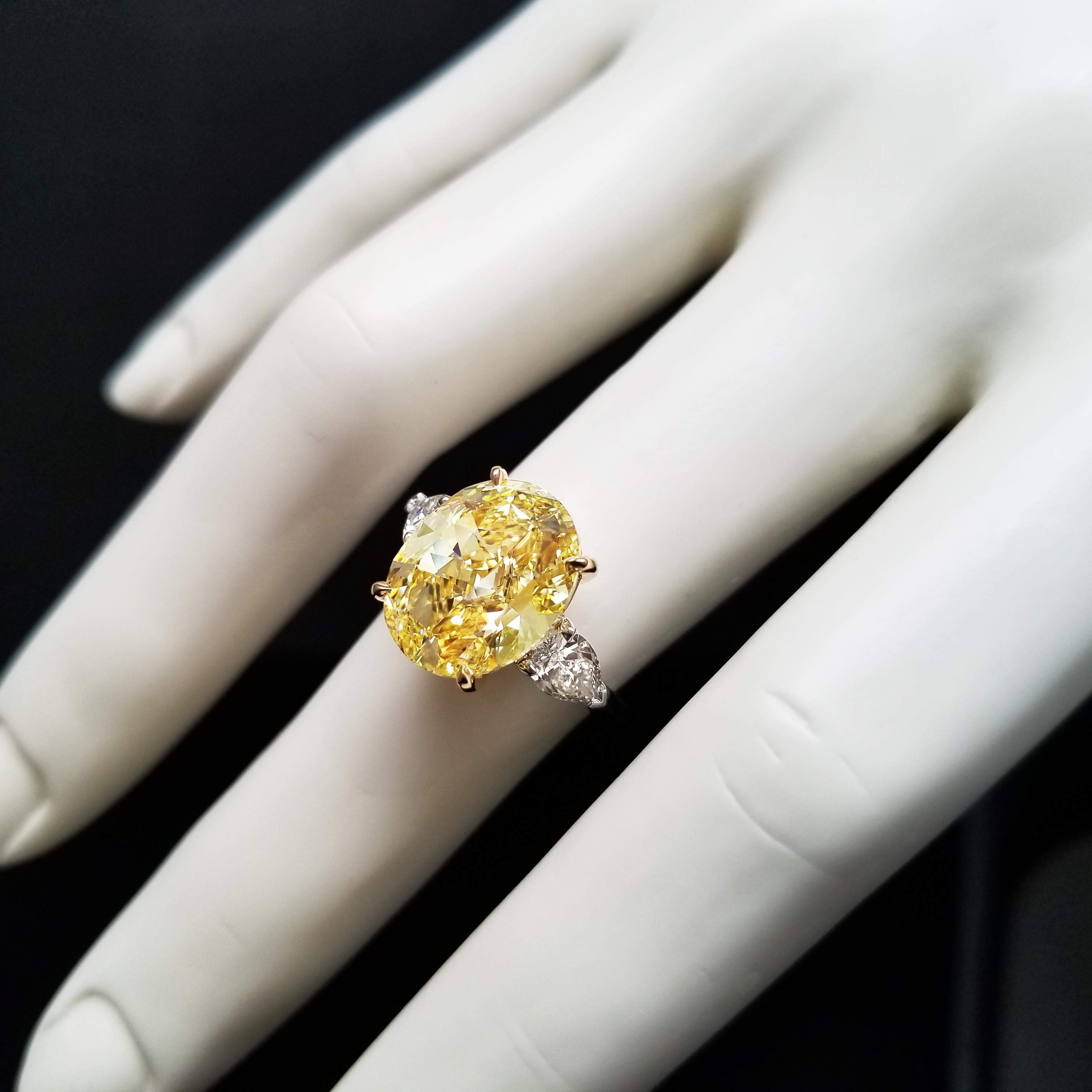8 carat yellow diamond ring