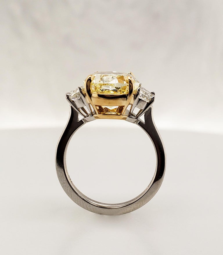 Scarselli Engagement Ring 7 Carat Fancy Yellow Oval Diamond GIA ...