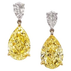 Scarselli  Fancy Intense Yellow Diamond Dangle Earrings 