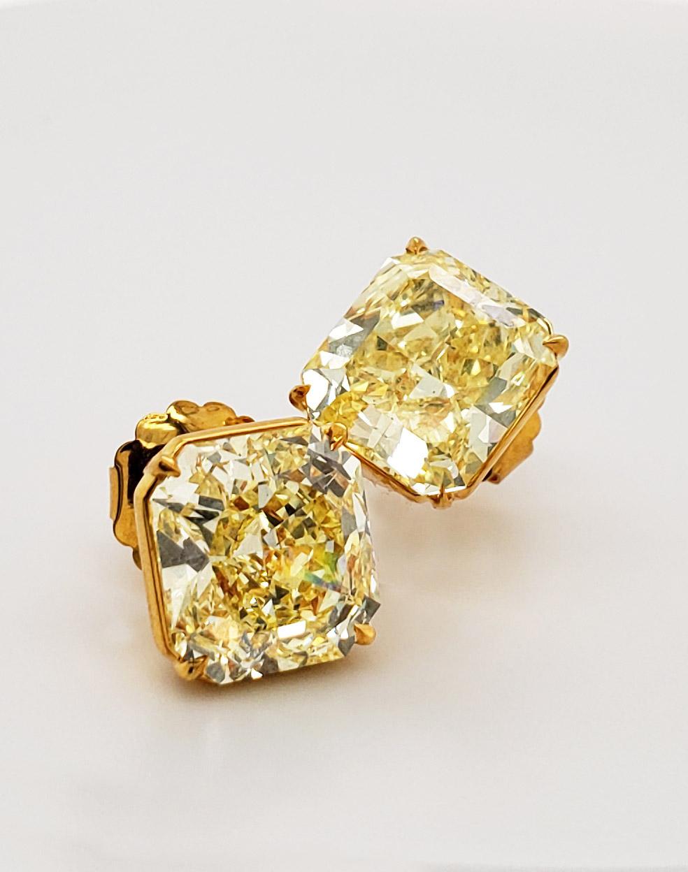 yellow diamond stud earrings