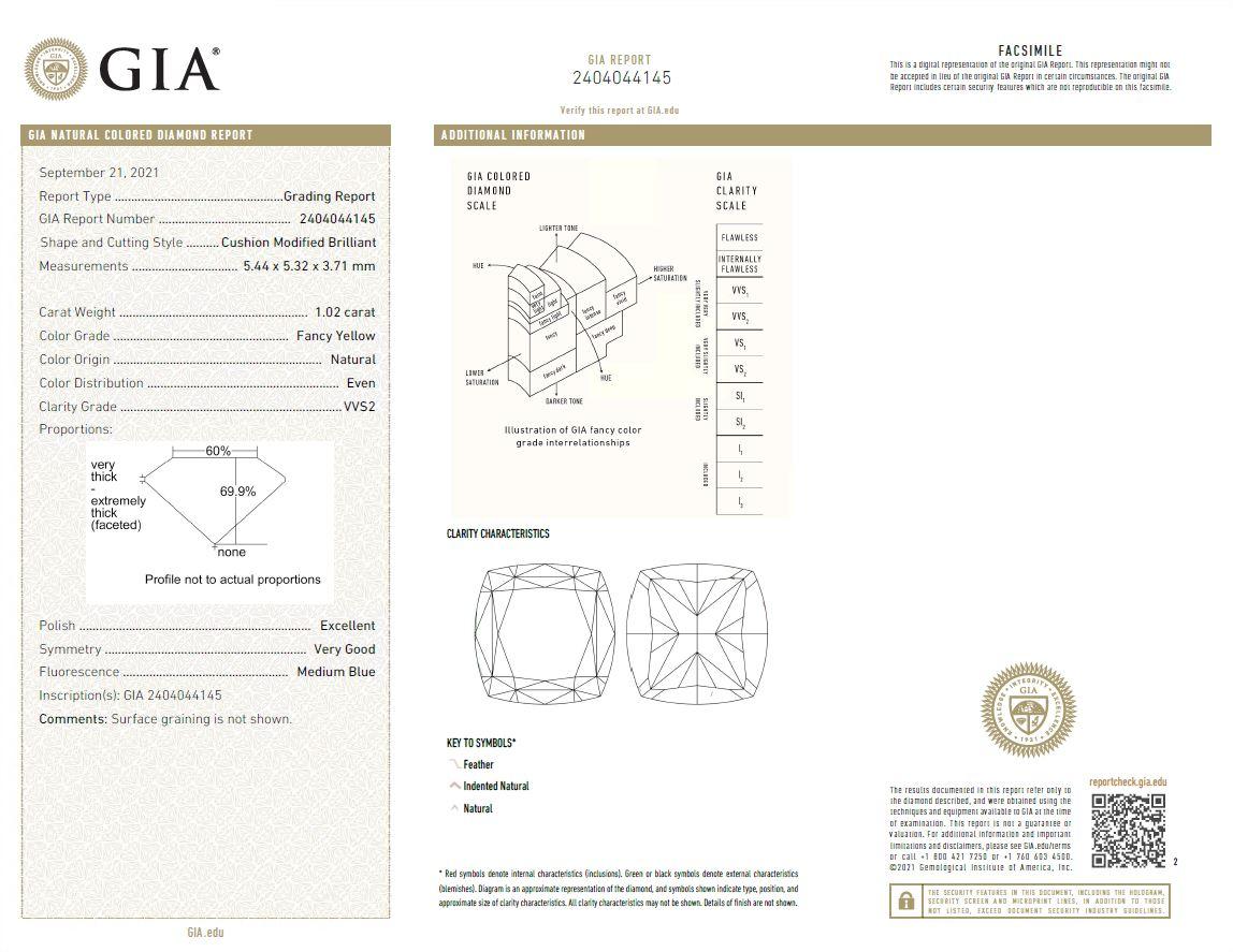 Scarselli Eternity-Ring in 18 Karat Gold mit gelbem Fancy-Diamant im Kissenschliff, GIA zertifiziert 5