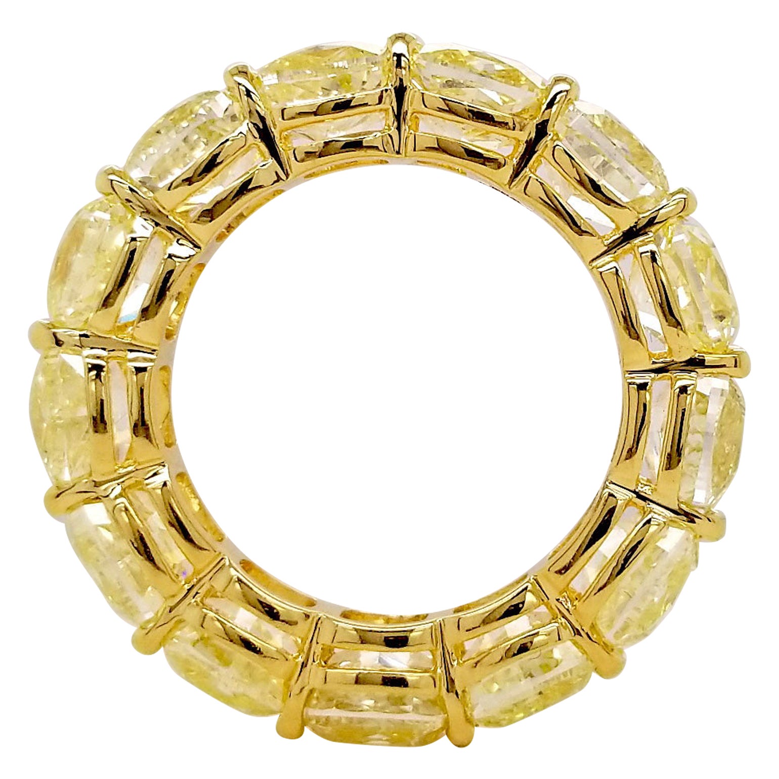 Scarselli, fascia per l'eternità con diamante giallo chiaro di fantasia certificato GIA, oro giallo 18 ct. in vendita