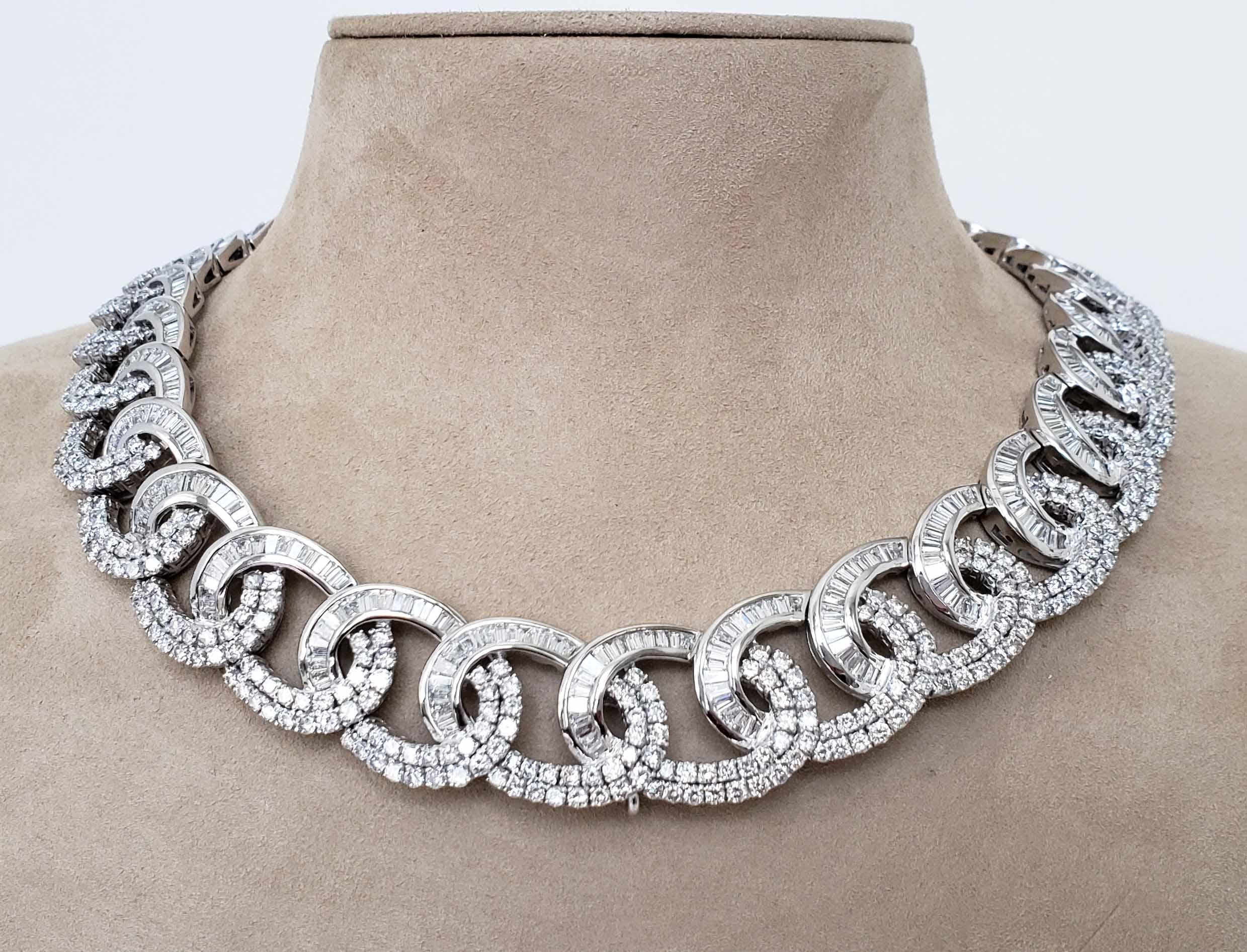 Women's or Men's Scarselli Cuban Diamond Link Necklace 54.50 Carats