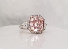 Scarselli 4 Carat Fancy Light Orangey Pink Diamond Ring