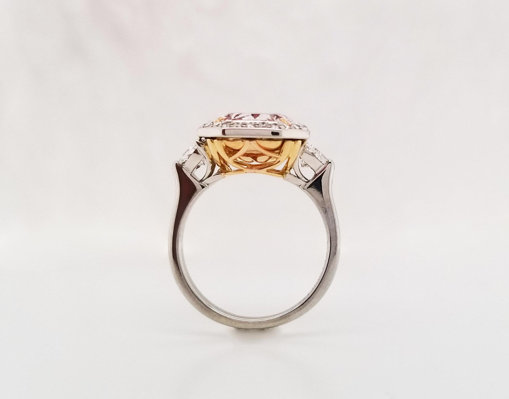 platinum ring with a 4-carat pink diamond