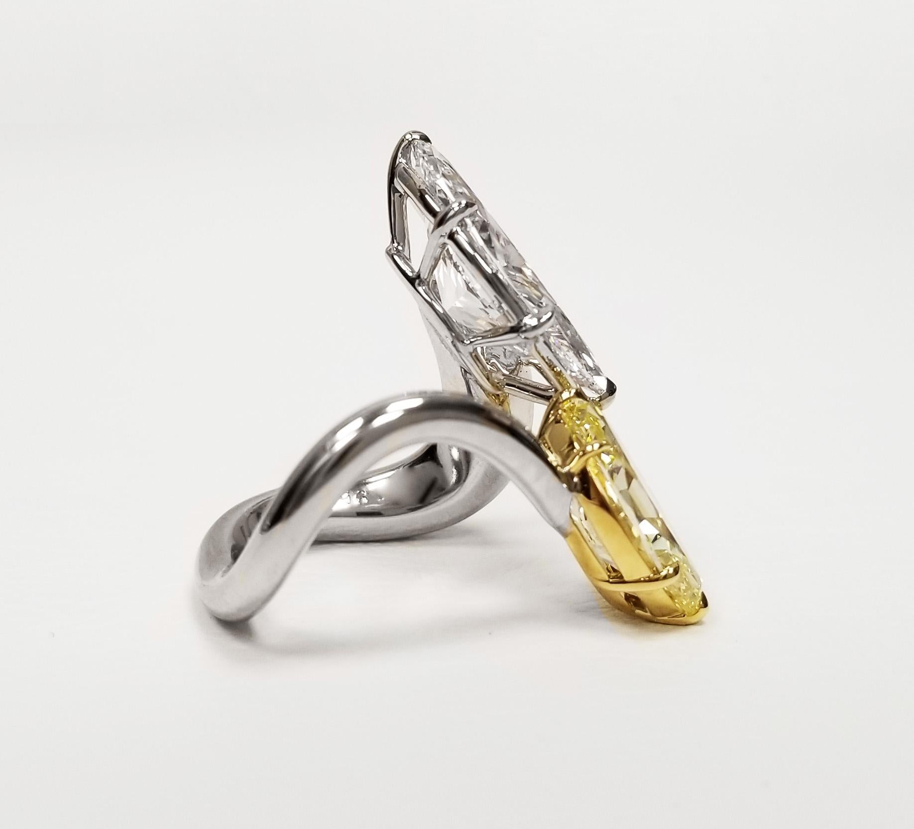 SCARSELLI Platinring mit DeBeers GIA zertifiziertem 5 Karat Marquise Diamant  im Zustand „Neu“ im Angebot in New York, NY
