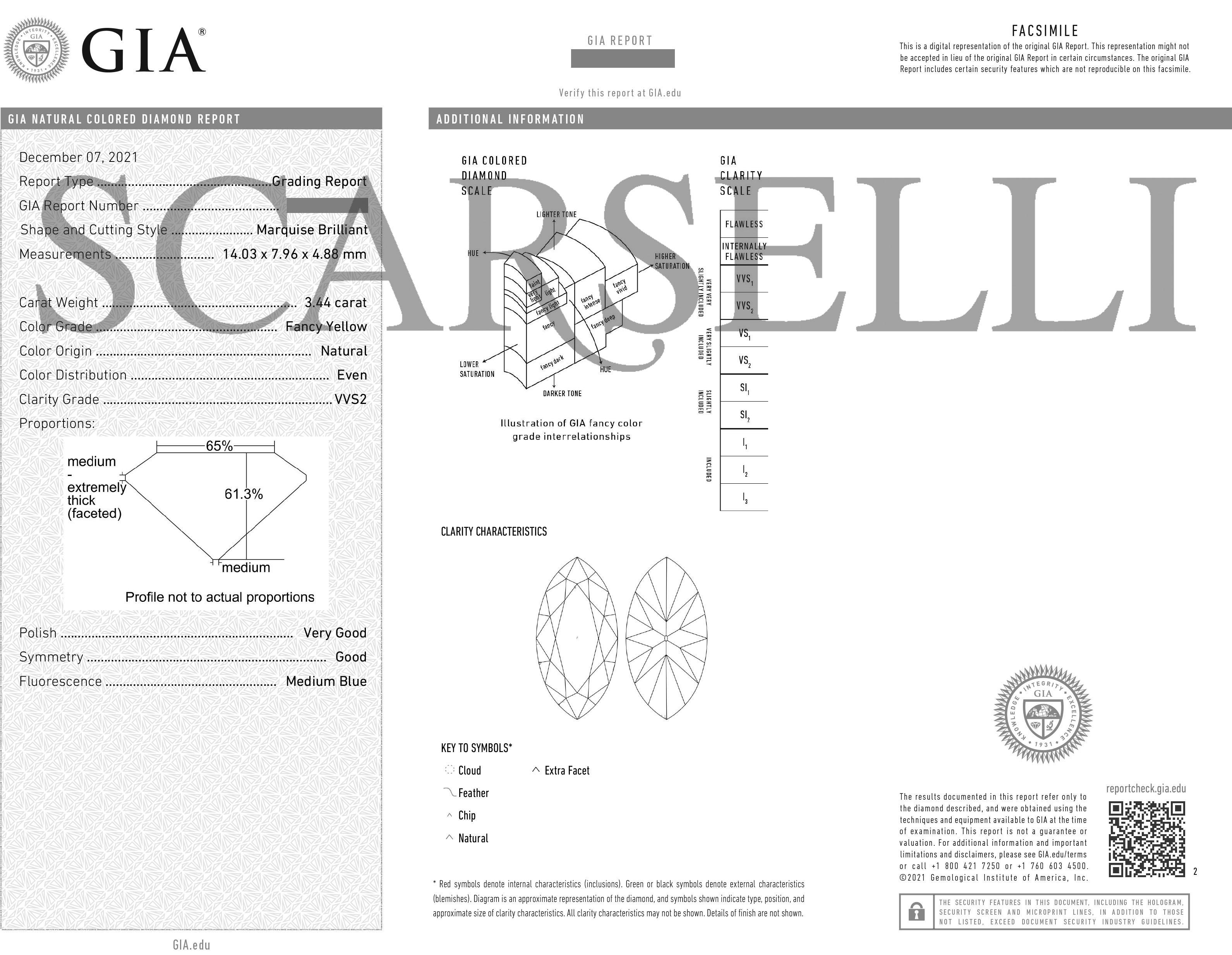 Scarselli Platinum ring with DeBeers GIA Certified 5 Carat Marquise Diamond In New Condition For Sale In New York, NY