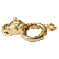 Scarselli yellow and white 18k gold Panther diamond chain bracelet