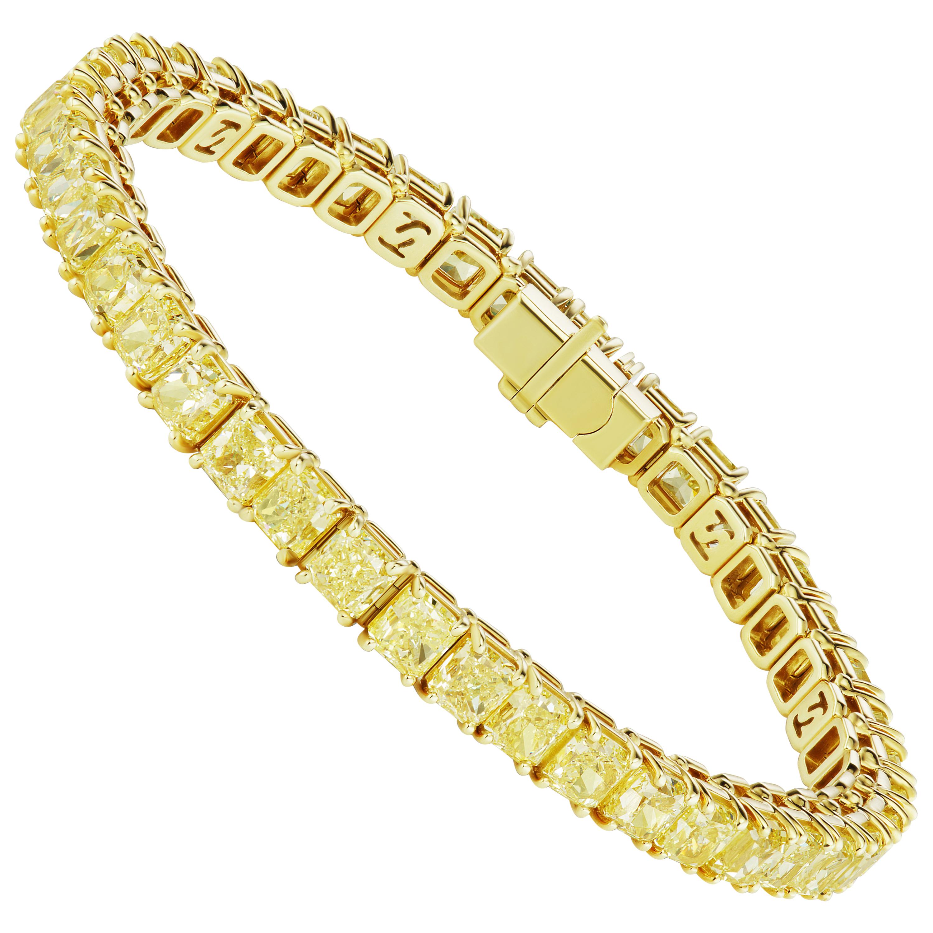Scarselli Yellow Diamond Line Bracelet 26.75 Carat