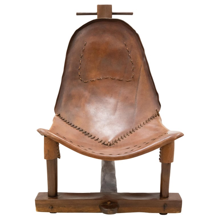 Scary Looking Brazilian Leather Hammock T Chair at 1stDibs scary chairs, leather hammock chair