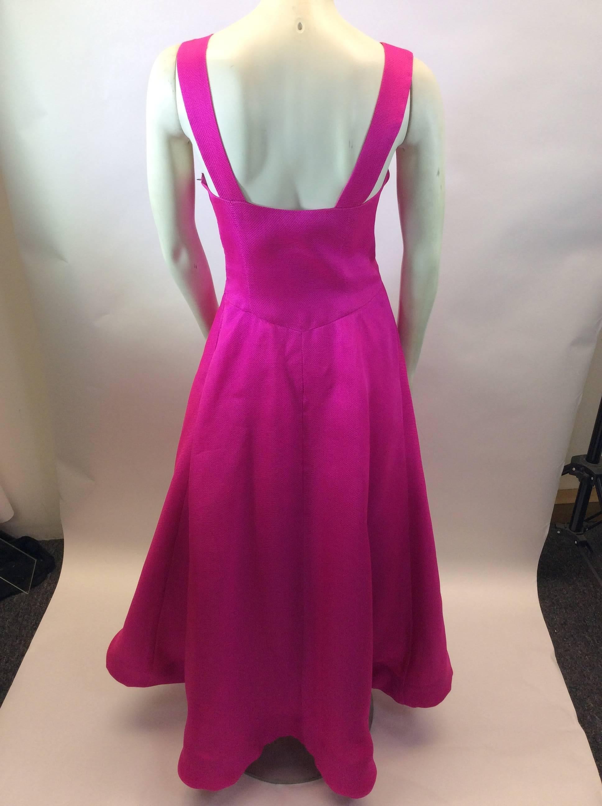 Purple Scassi Vintage Fuchsia Formal Gown For Sale