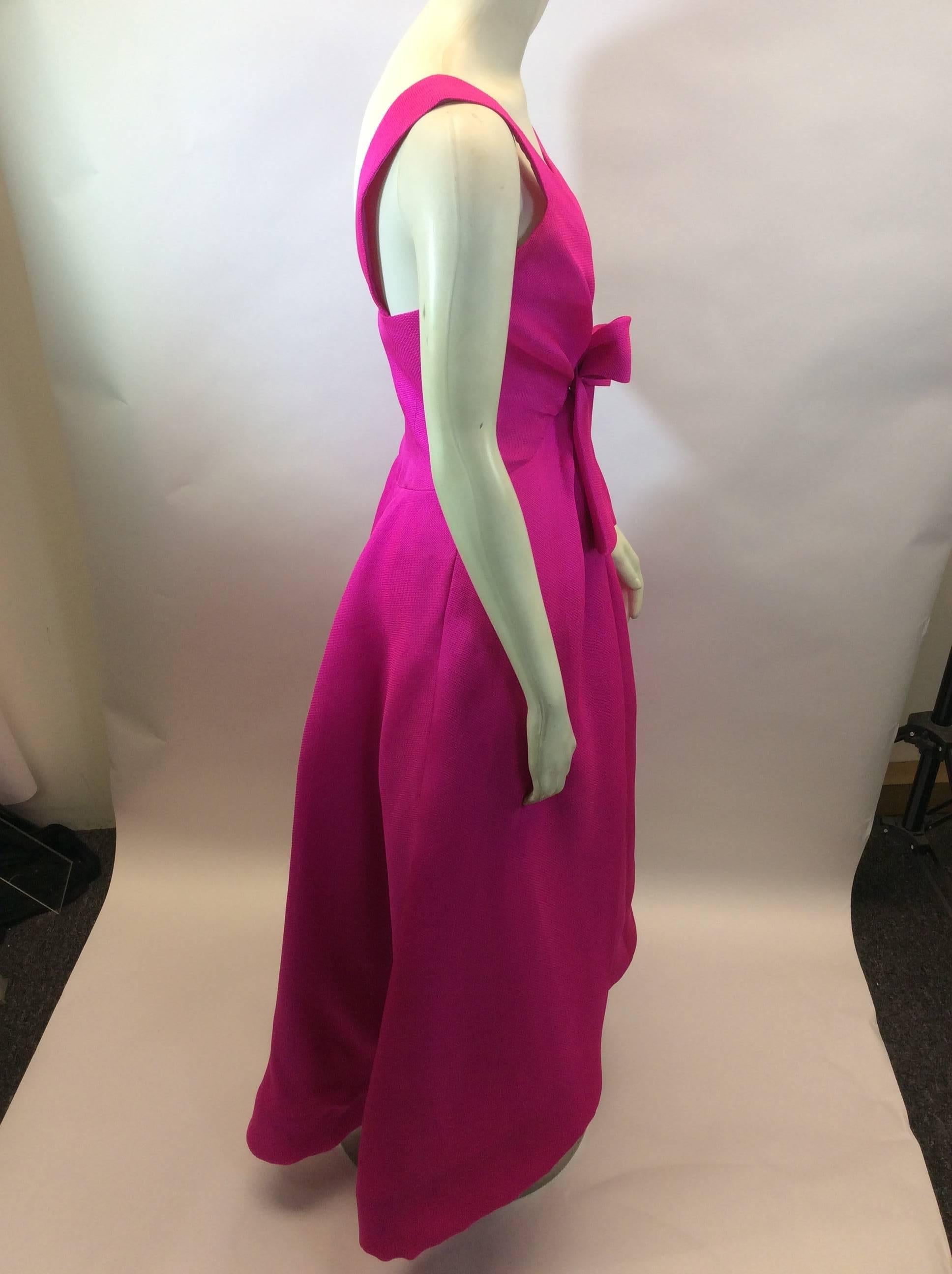 Scassi Vintage Fuchsia Formal Gown In Excellent Condition For Sale In Narberth, PA