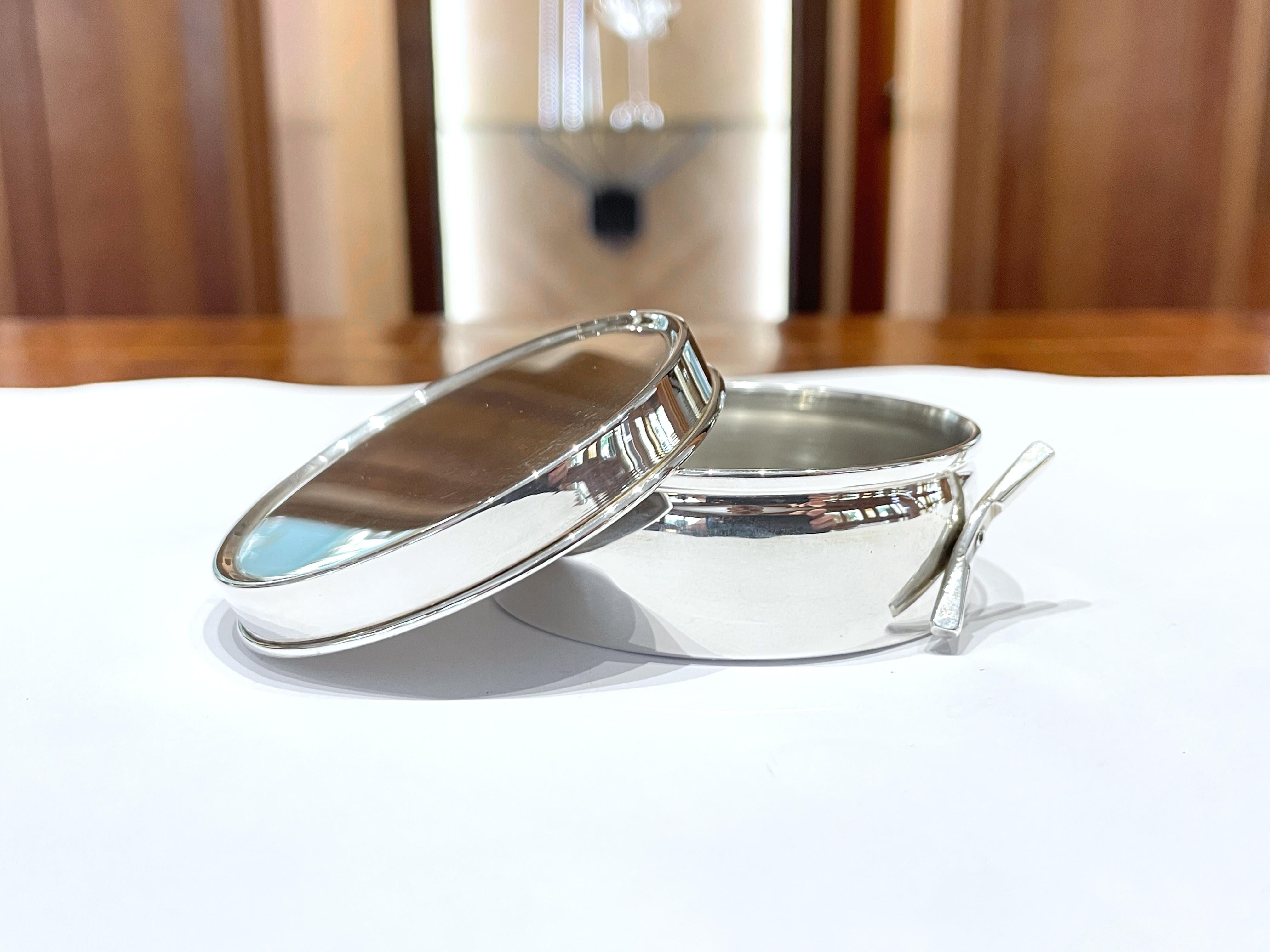 925 sterling silver shoe cream holder shaped box In New Condition For Sale In Perugia, IT