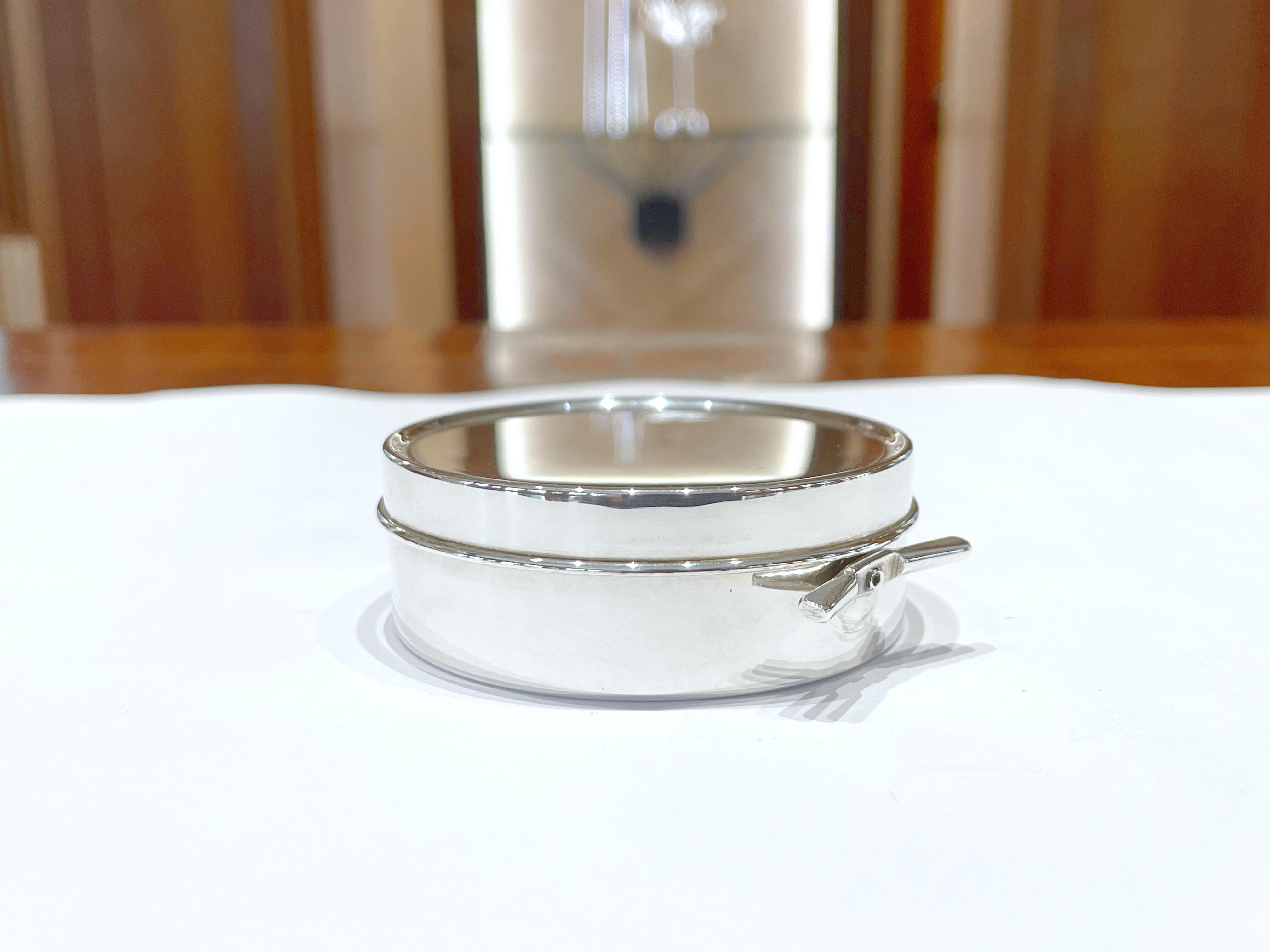 925 sterling silver shoe cream holder shaped box For Sale 1