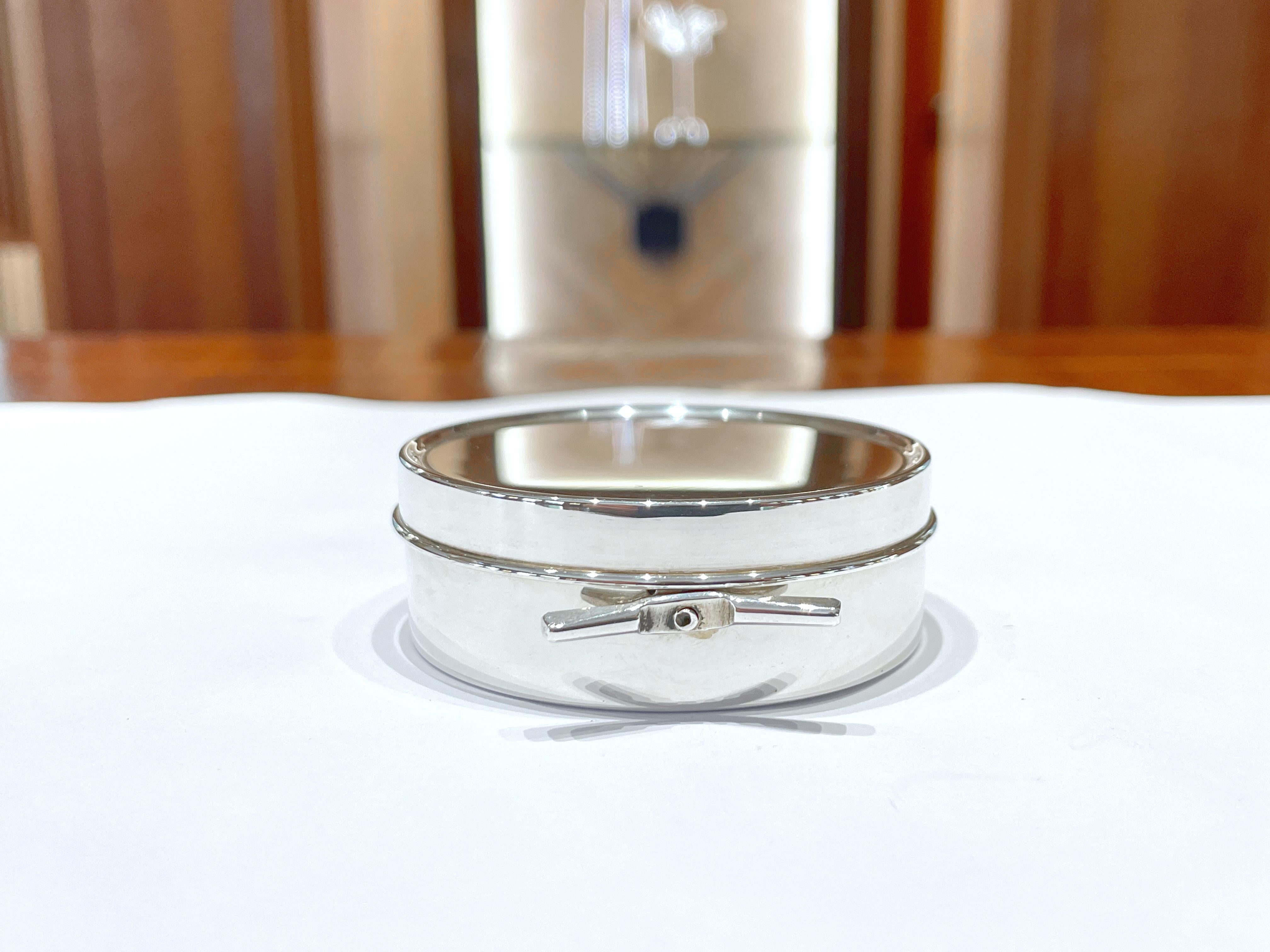 925 sterling silver shoe cream holder shaped box For Sale 2