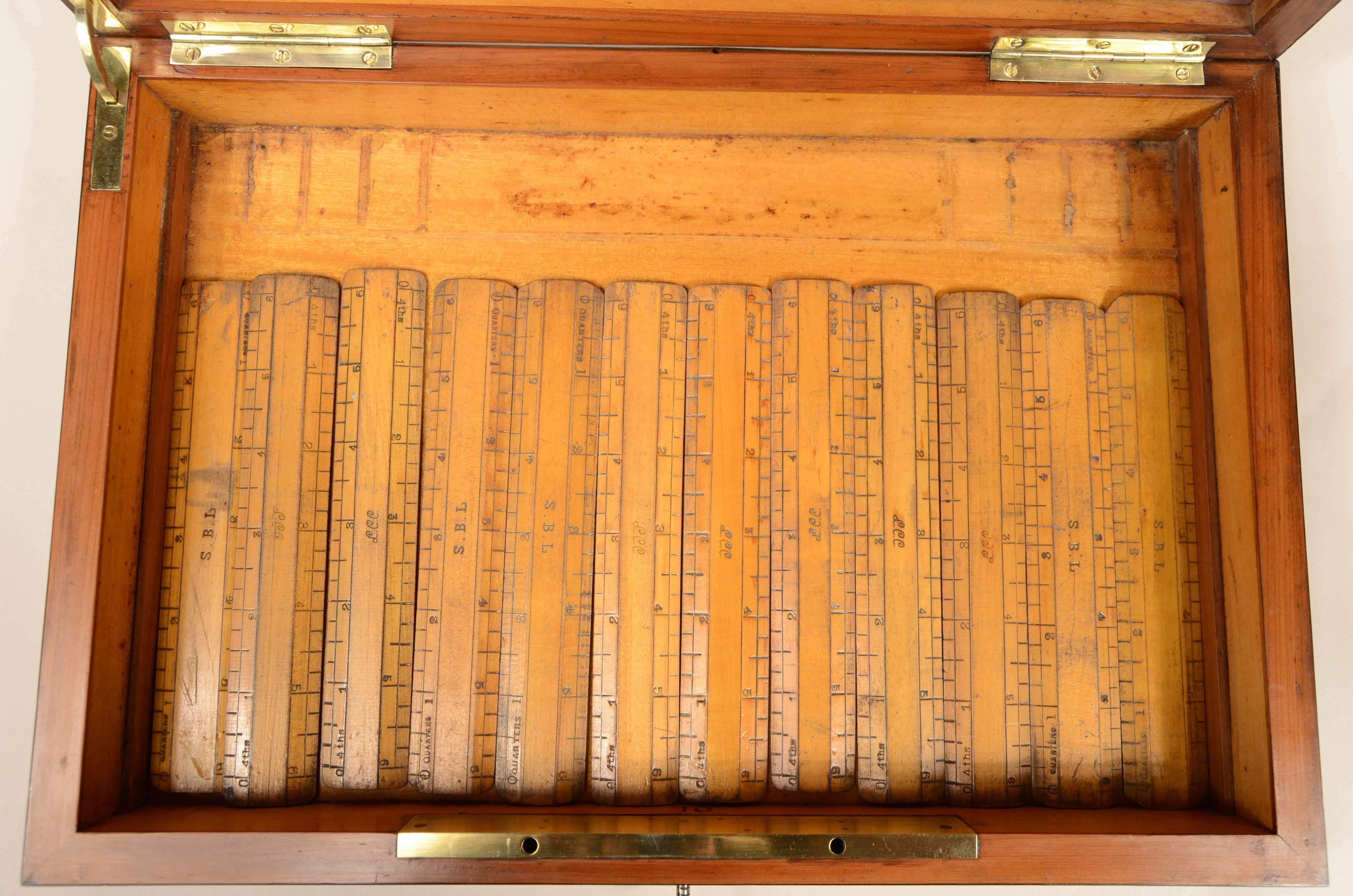 Laiton Coffret de boussoles en bois avec placage de palissandre vers 1870 en vente