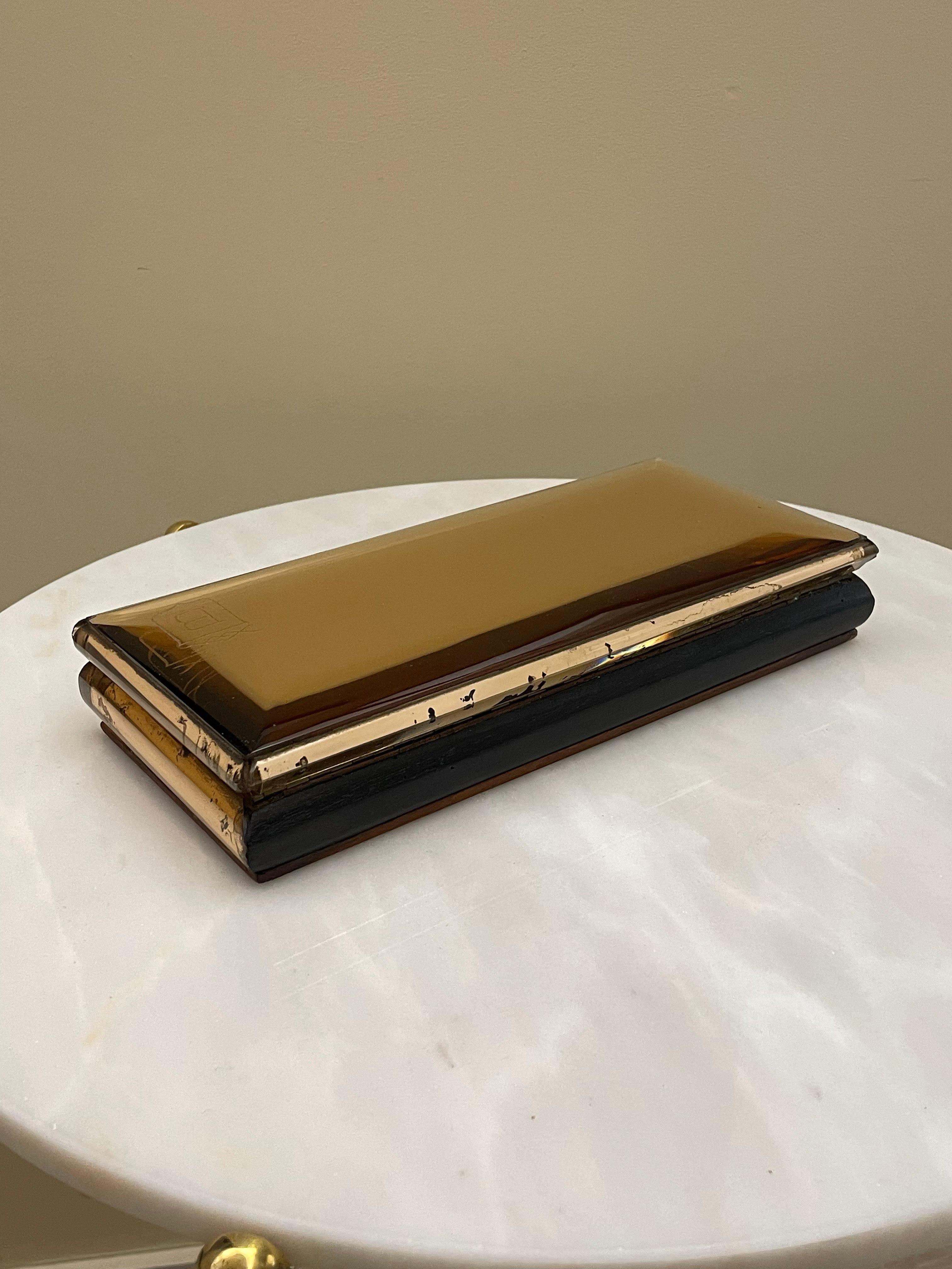 Caja de cristal de los años 1940-1950 atribuida a Luigi Brusotti en venta 4