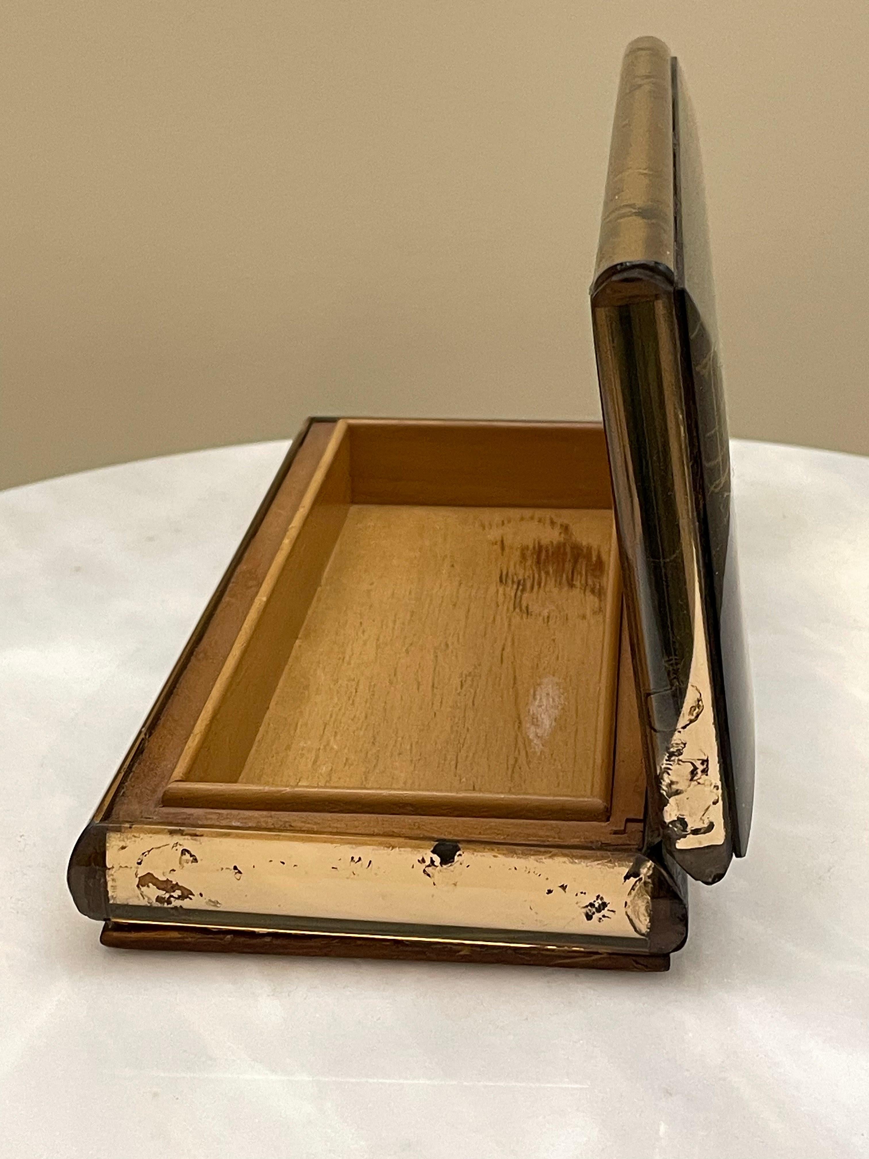 Caja de cristal de los años 1940-1950 atribuida a Luigi Brusotti Italian en venta