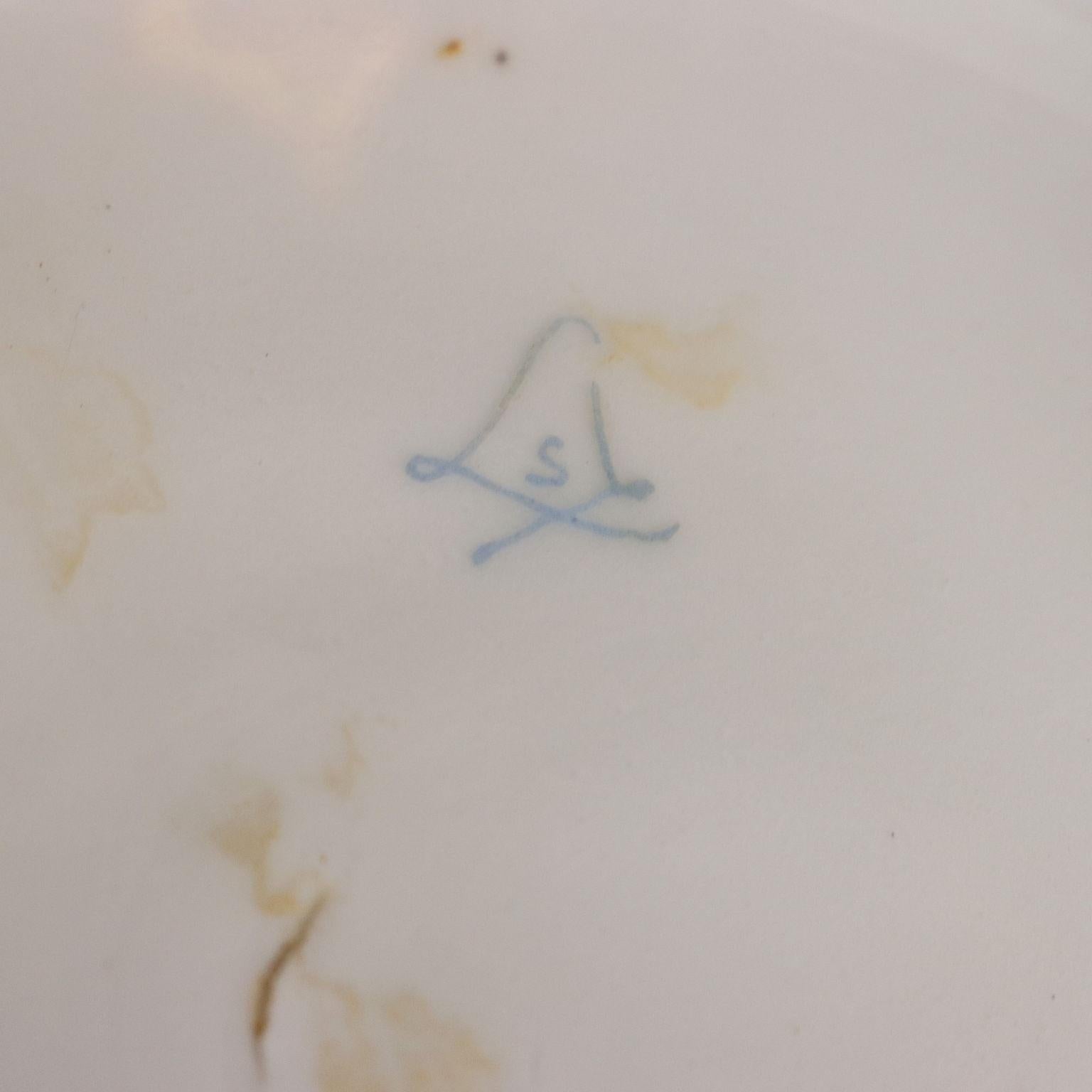 Scatola in Bronzo e Porcellana Blu Cobalto Francia Primi '900 in vendita 5