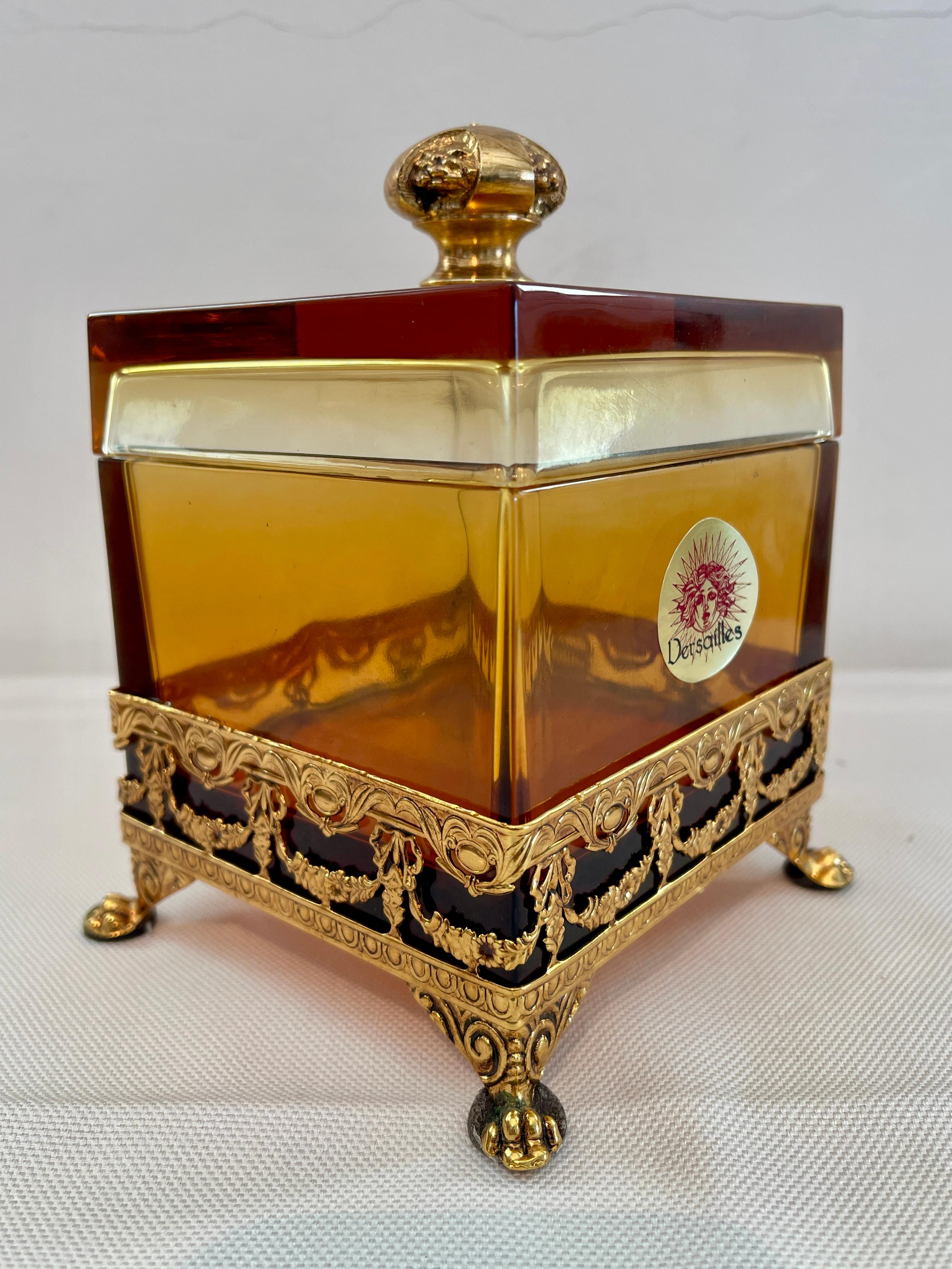 Italienische Dose aus Bernsteinkristall und Bronze 1990er Jahre im Zustand „Gut“ im Angebot in Cantù, IT