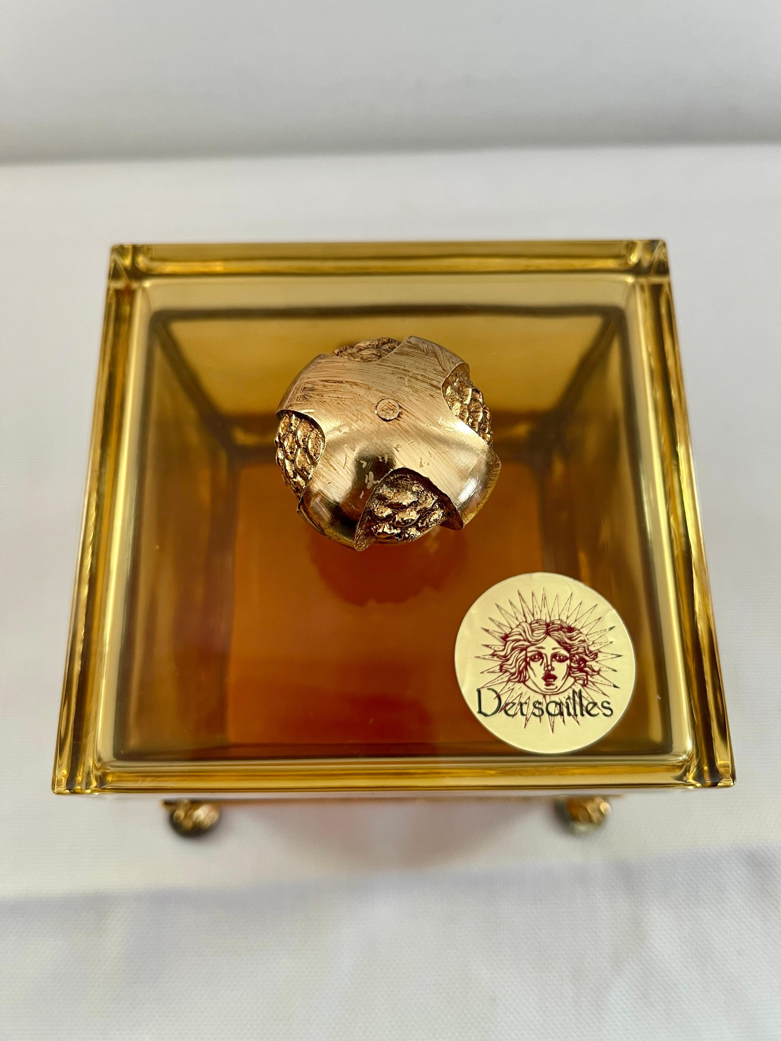 Italienische Dose aus Bernsteinkristall und Bronze 1990er Jahre im Angebot 3