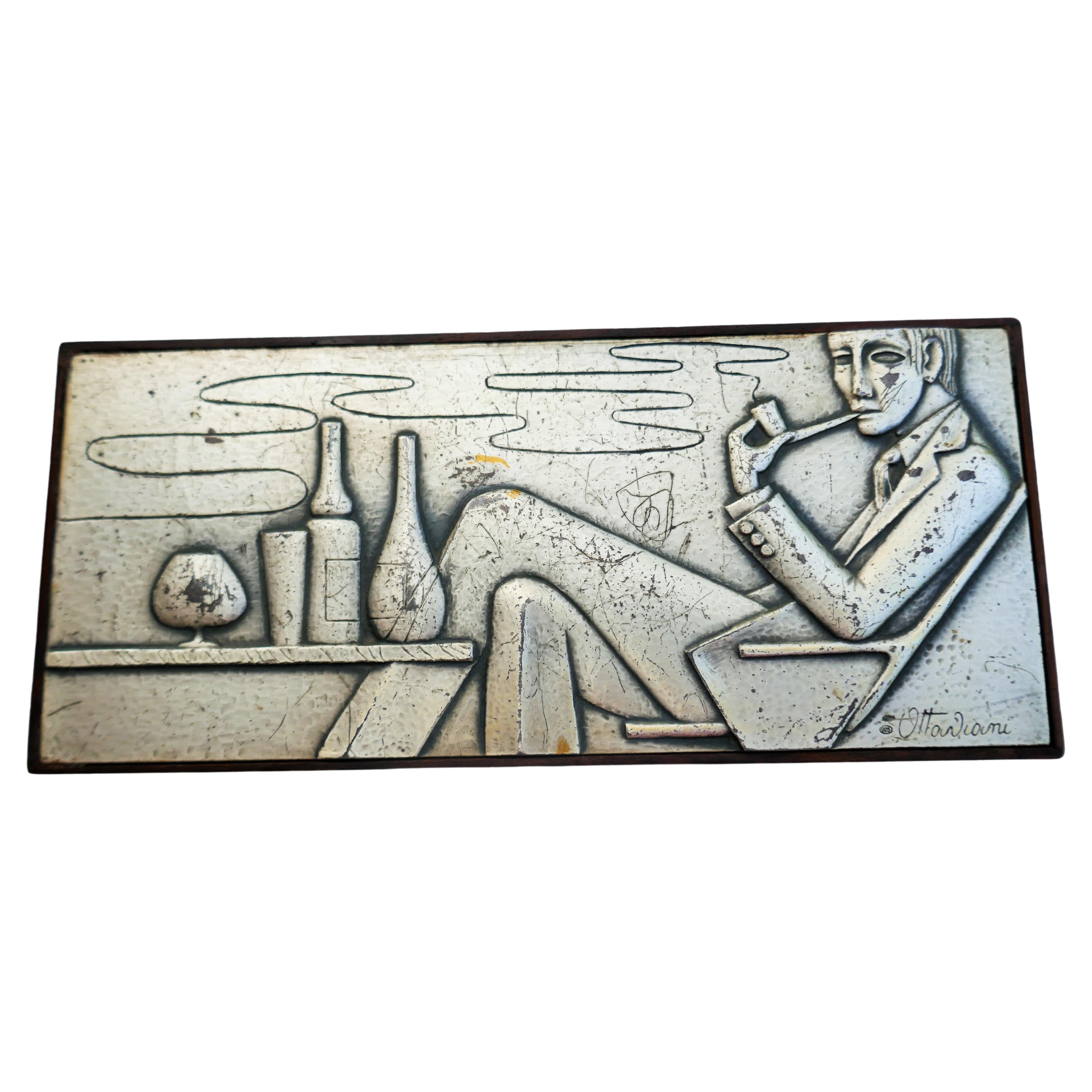 Scatola in legno e argento Ottaviani (Moderne der Mitte des Jahrhunderts) im Angebot