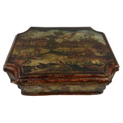 Polychrom und arte povera lackierter Holzkasten, Venedig, 18