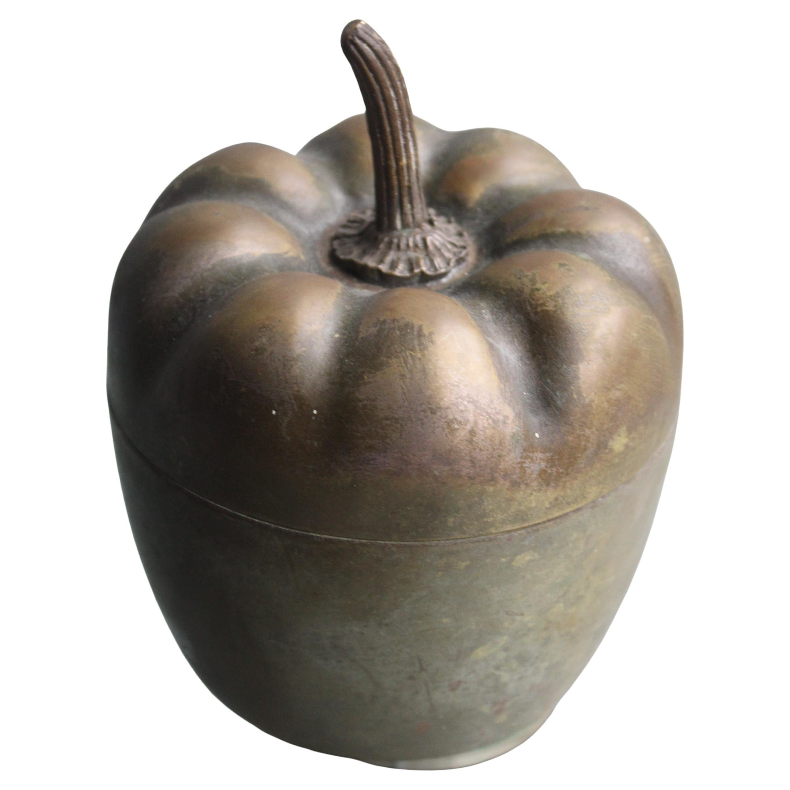 scatola in metallo Zucca Italia Design du milieu du siècle dernier en vente