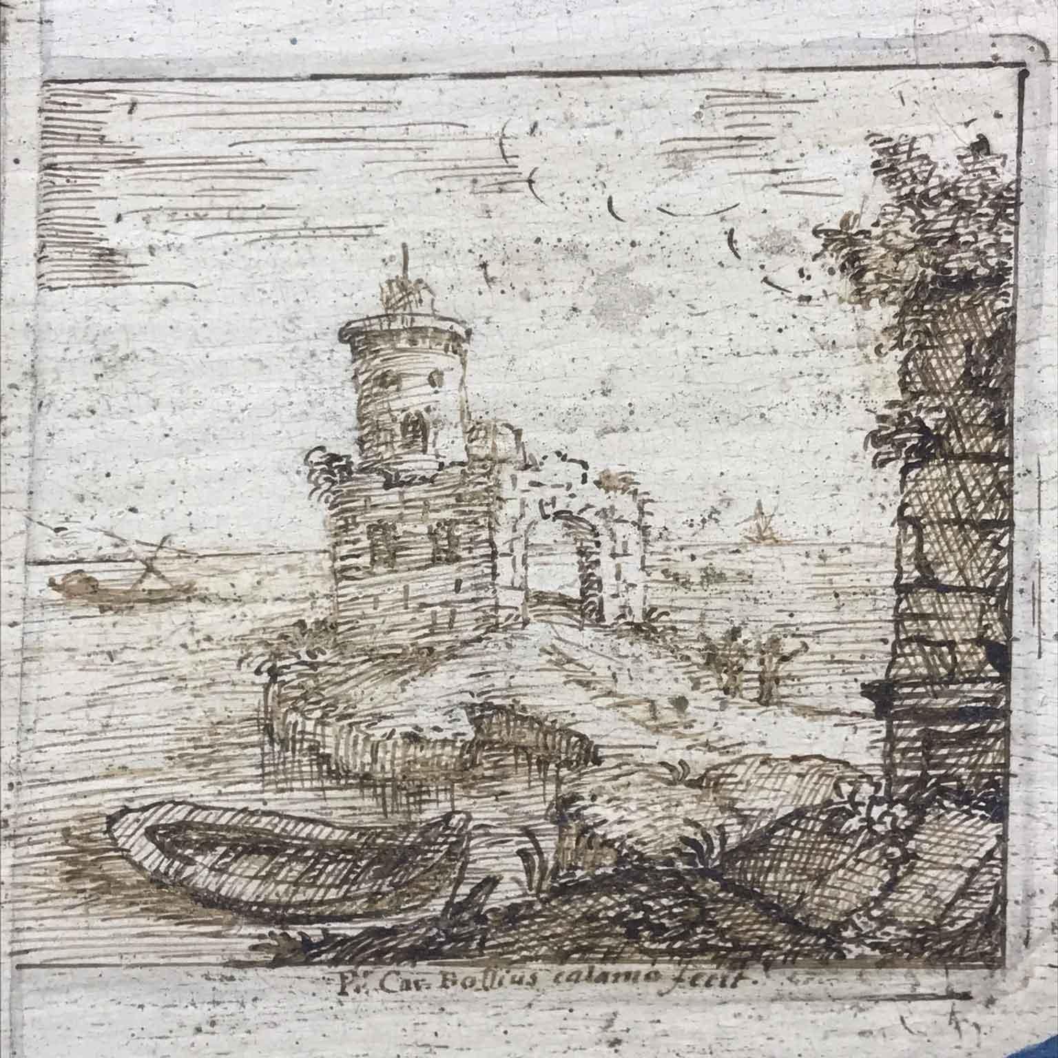 Scatola Italiana XVIII Secolo Laccata in Azzurro con Finta Carta e Fiorellini en venta 4