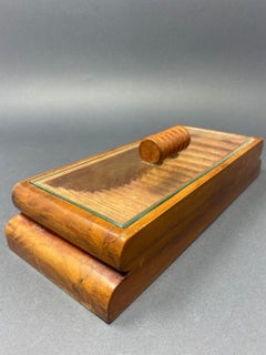 Scatola Legno Design Anni 40, Coperchio in Vetro, Scatola Wood, Anni 40