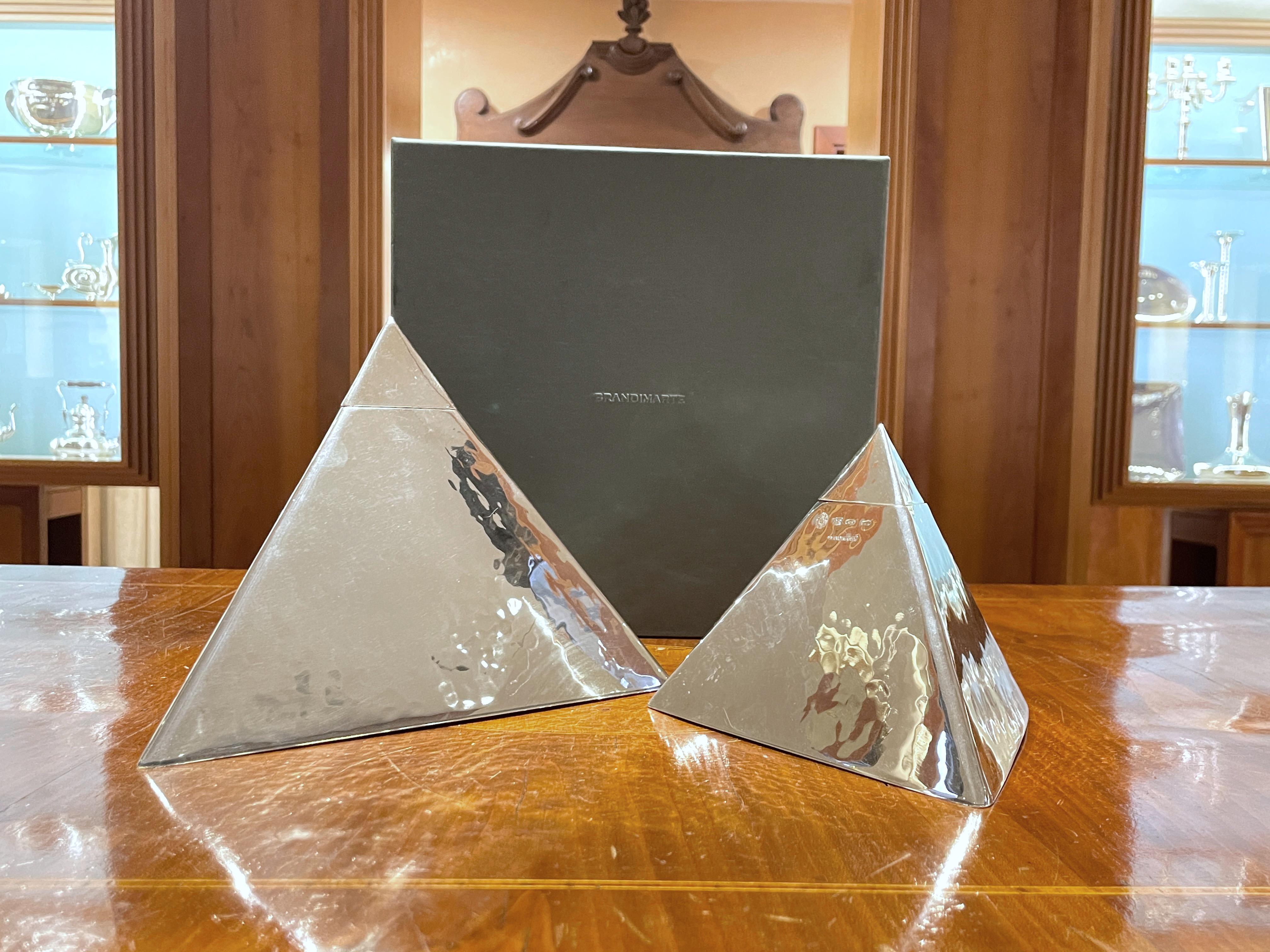 Brandimarte 925 Sterling Silber kleine Pyramide Box im Angebot 2