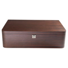 Caja de reloj Millemiglia de ébano y cuero con bordado Giordano Viganò