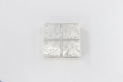 Pill box with 4 compartments engraved in 925 sterling silver