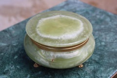 Green Onyx Marble and Brass Jewelry Box 1950s Italy