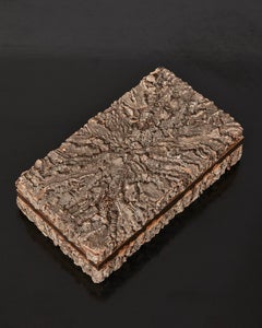 Cork and brass storage box, Gabriella Crespi 1970s