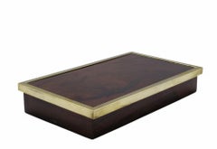 Rechteckige Box aus Holz und Messing, Italien 1970er Jahre