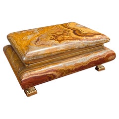 Joyero rectangular Onyx Italia años 50 pie de latón