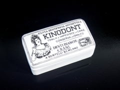 GINORI porcelain box with Kinodont advertisement, Milan, early 20th century