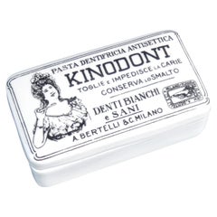 GINORI porcelain box with Kinodont advertisement, Milan, early 20th century