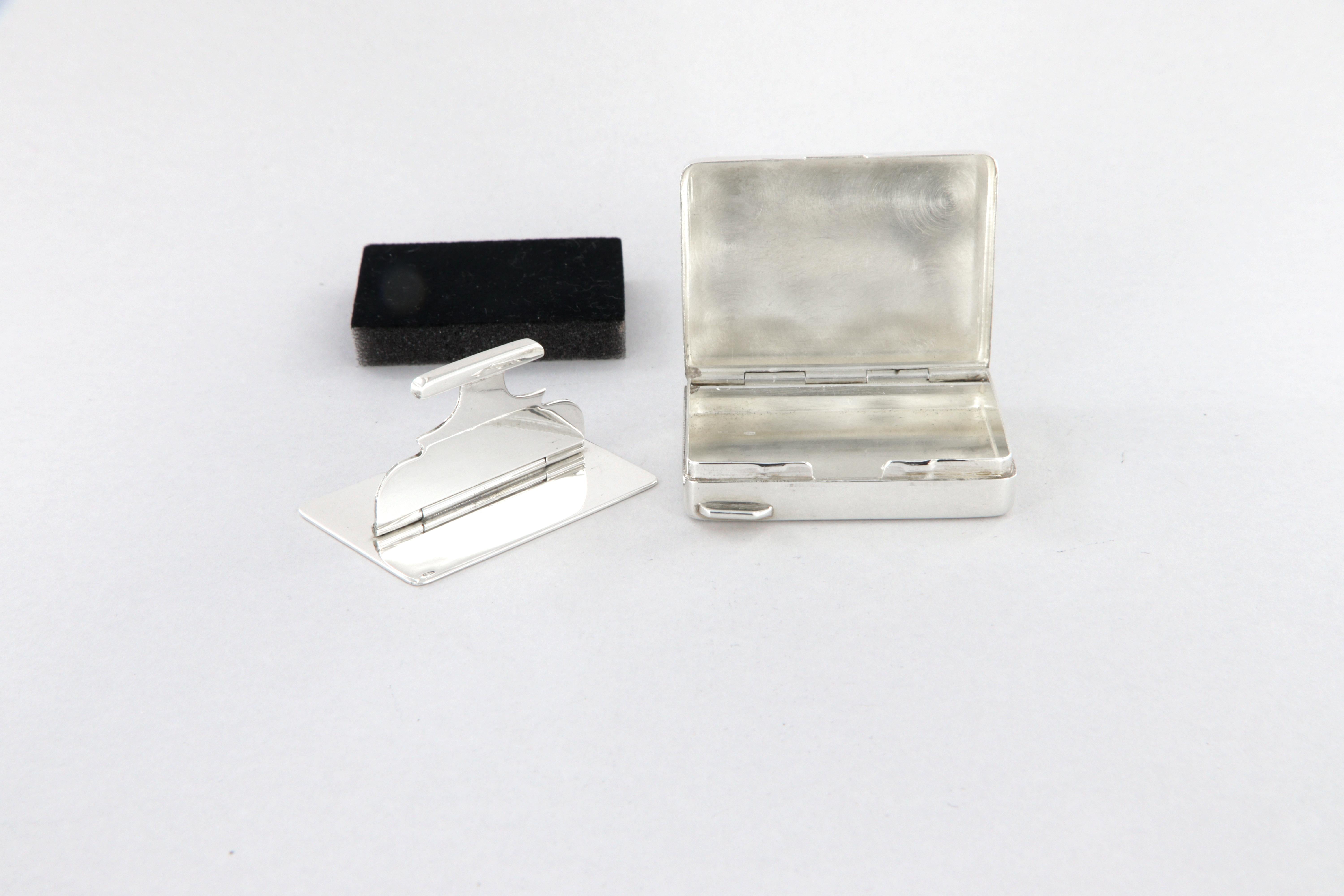 Caja para sellos de bolsillo de plata de ley 925 en venta 5
