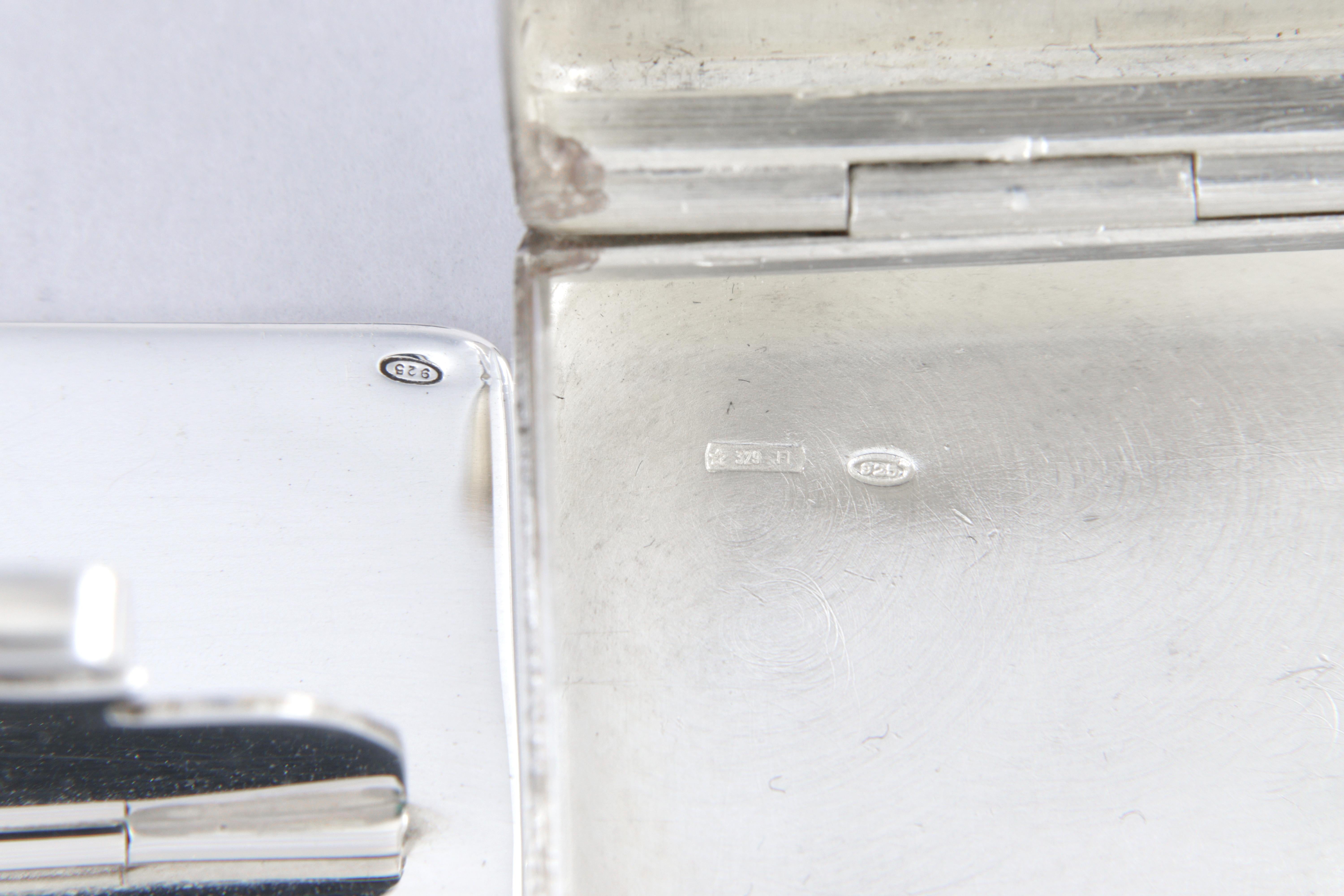 Caja para sellos de bolsillo de plata de ley 925 en venta 8